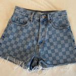 PacSun  Checkerboard Ultra High Rise Vintage 90s Y2K Vibe Denim Shorts Size 22 Photo 0
