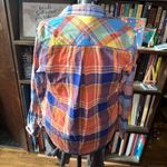 J Crew multi colored boy fit preppy size 4 button down shirt Blue Photo 1