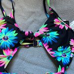 California Waves NWT  Juniors Black Gerber Daisy Knotted Cutout One-Piece Size XS Photo 2