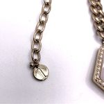 Talbots Oversize Statement Necklace White Mother Pearl Black Onyx Gold Preppy Photo 2