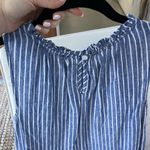 BeachLunchLounge Women XS Stripe midi dress ruffle loose fit 3/4 long tiered striped fabric Photo 3