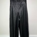 Banana Republic NWT BANANA REBUPLIC Vegan Leather wide leg Jumpsuit Size 4 Black strapless Photo 1