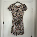 Hutch  Anthropologie Ivory Surplice Leopard Short Sleeve Romper 4 Photo 6