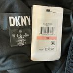 DKNY  Sparkly Knit Sleeveless Ruched Long A-Line Formal Gown Black Size 10 Photo 8