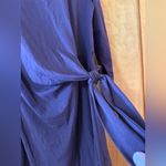 Lands' End  Dress Plum Purple Long Sleeve Side Tie Belt Boat Neck NWT Medium 10-12 Photo 5