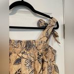 C&C California NWT  Size M Tan Blue Paisley Smocked Tank Top Bows Boho Peasant Photo 8