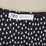 ZARA  Pleated Blouse Polka Dot Black White Size S Photo 5