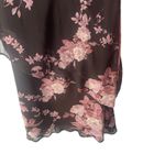 Connected Y2k Pink Brown Fairy Beaded‎ Floral Tiered Chiffon Midi Dress Size M Photo 4