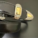 Brighton Vintage  B2903 Black Leather Belt 2-tone Buckle Skinny Belt Size L 32-36 Photo 7