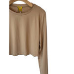 Daisy  Cropped Top Women's Size 2X Beige Long Sleeve Stretch Polyester NWT Photo 2