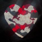 Cashmere Project Black Camo Red Heart Sweater Women's Size Large Long Sleeve Photo 2