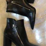 Nine West Circle Zipper Black Boots Photo 0