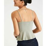 American Eagle  Lace Up Corset Peasant Peplum Cami Photo 4