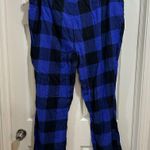 Old Navy  pajama pants blue and black plaid size XXL Photo 2