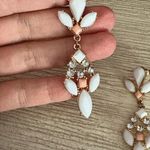 Francesca's Collections White and Pink Dangle Earrings Photo 4