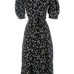 Reformation NWT Mavi in Jasmine Black Floral Print Midi Shirt Dress 4 $248 Photo 0