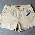 Dickies  Shorts Womens Juniors 9/29 Cream High Rise Carpenter Shorts‎ NEW Photo 0