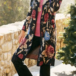 Soft Surroundings  Glasgow Sweater Coat Floral Photo 0