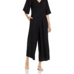 Kobi Halperin Mindy Cross Front Half Sleeve Wide Leg Black Jumpsuit Size Small Photo 2