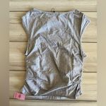 Pretty Little Thing  Maternity Marl Boat Neck Ruched Top Grey Medium NWT Photo 5