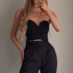 ZARA Black Embellished Bustier Corset Crop Top Bloggers Favorite Size Large Photo 1