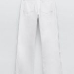 ZARA NWT CUT OUT STRAIGHT JEANS WHITE Photo 15