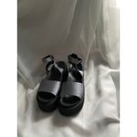 Topshop  Glitter Platform Chunky Heel Silver Sandals 9.5 Disco Party Festival Y2K Photo 2