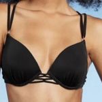Shade & Shore Black Strappy Padded Bikini Top Photo 0