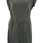 A Byer A. Byer Olive Green Studded‎ Collar Button Down Dress Size M Photo 0
