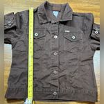 Ethyl Jean Women’s Size M Brown Button Front Slim Fit Denim Jacket Size M Photo 4