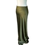 Cult Gaia Chantel Skirt in Cedar Green Large New Womens Satin Long Maxi Photo 6