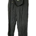 Charter Club Linen by  Women's Size Small Pants Black Relaxed Fit Drawstring Photo 1