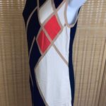 Carmen Marc Valvo | Sleeveless Geometric Color Block Knit Dress Photo 1