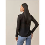 Reformation  Violet Sheer Button Down Top Black Women’s Size 6 Career Business Photo 3