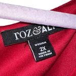 Roz & Ali EUC  Red and Black Ombré Glittery Evening Holiday Blouse - 2X Photo 2