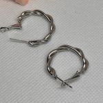925 Sterling Silver Twisted Hoop Earrings Photo 1