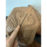 VTG Leather Western Cowgirl Zip Boots Women 9 Aztec Distressed Festival Concert Brown Photo 4