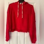 RE/DONE REDONE Washed Women’s Red Crop Top Cotton Hoodie Size Small Photo 3