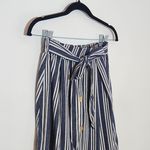 See You Monday  Skirt Size Large Striped Navy and White Button-Down Skirt Photo 4
