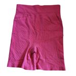 Seamless Ribbed High Waist Biker Shorts Workout Athletic Compression Pink Shorts Size XXS Photo 1