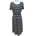 Olive & Oak Olive‎ & Oak T-Shirt Dress Short Sleeve Navy Stripes Waist Size L Photo 1