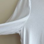 BCBGeneration Cropped Long Sleeve Ribbed Tee, White, Size Medium Photo 5