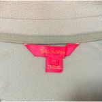 Lilly Pulitzer Skipper Popover Fleece Half Zip Aqua Blue Gold Zipper Medium Photo 3