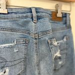 American Eagle Women’s stretch mom Skinny Blue Jeans w\Distressed size 00 reg Photo 8