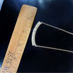 Jessica Simpson  Rhinestone Bar Fashion Necklace Gold Tone Photo 8