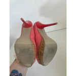 Women's Diva Lounge Pink Floral Platform 6” High Heels Size 8.5 EUC! Photo 7