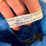 Vintage Kungshol AB Rattvik Sweden Women's Blue Striped Knit Wool Shawl Poncho Photo 6