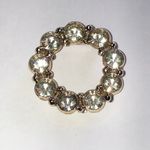 Elegant Gold Tone Crystal Round Vintage Boho Brooch Photo 1