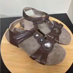Taos Treasure Leather Sandals Comfort Adjustable Brown Womens Size 10 Photo 0