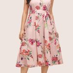 Bloomchic Citrus Fruit Print Halter Belted Gathered Dress Photo 1
